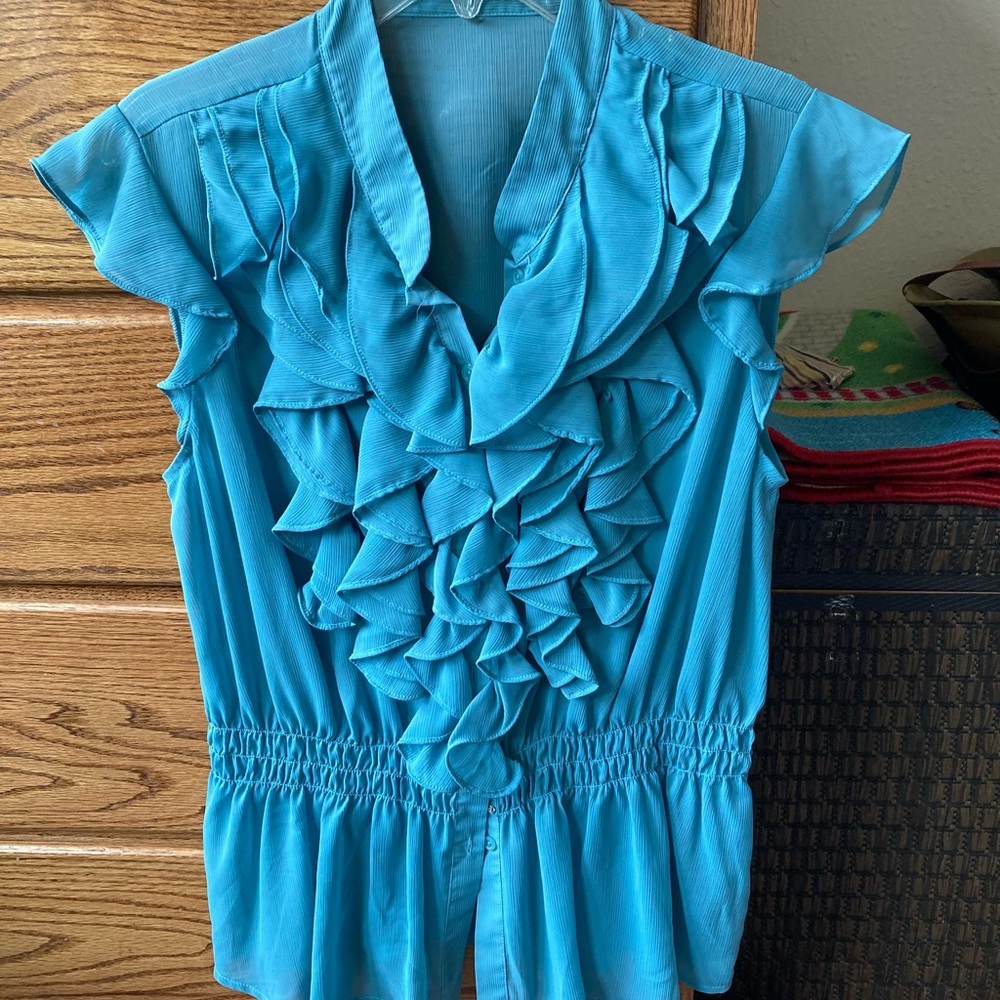 The Limited Ruffle Button Blouse